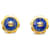 Boucles d'oreilles à clip CC en pierre de fleur bleue Chanel Métal Plaqué or Doré  ref.1361832