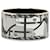 Hermès Gray Extra Wide Enamel Quadridge Bangle Metal Platinum  ref.1361858