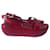 Sandali con plateau in pelle rossa Prada Primavera 1997 Rosso  ref.1362019