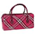 BURBERRY Nova Check Blue Label Hand Bag Canvas Pink Auth 71873 Cloth  ref.1362114