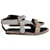 Stella Mc Cartney Stella McCartney Crisscross Sandals in White Textured Leather  ref.1363116