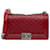 Chanel Rote mittelgroße Boy-Flap aus Lammleder Bordeaux  ref.1366151