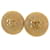 Chanel Gold CC Clip On Earrings Golden Metal Gold-plated  ref.1366200