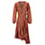 Autre Marque Johanna Ortiz Spiritual Relations Wrap Midi Dress in Brown Polyester  ref.1366805