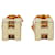 Hermès Gold Cage dH Earrings White Golden Metal Gold-plated Enamel  ref.1367140