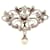 Other jewelry Autre Marque VINTAGE PEARL TASSEL BROOCH 1850 IN SILVER & 18K GOLD DIAMONDS BROOCH Golden Leather  ref.1367881