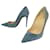 NEW CHRISTIAN LOUBOUTIN ANJALINA 100 SHOES 3170075 35 SUEDE BLUE SHOES  ref.1368002