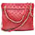 Sac à bandoulière et fourre-tout Chanel Vintage Grand Shopping avec quincaillerie dorée Cuir Rouge  ref.1368070