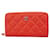 Chanel Portefeuille Zippe Rot Leder  ref.1368787