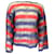 Autre Marque Giorgio Armani Red / Blue / Black Striped Sheer Knit Sweater Multiple colors Viscose  ref.1369019