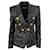 Autre Marque Balmain Black Sequined Double Breasted Jacket with Gold Buttons Polyester  ref.1369025