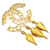 Broche à franges en métal Chanel Gold CC Fretwork Plaqué or Doré  ref.1369499