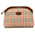 Burberry Brown Haymarket Check Pouch Beige Leather Cloth Pony-style calfskin Cloth  ref.1369531