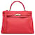 Hermès Vermelho Togo Kelly Retourne 35 Couro Bezerro-como bezerro  ref.1369539