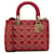 Dior Vermelho Médio Pele de Cordeiro Cannage Cravejado Supple Lady Dior Couro  ref.1369541