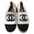 Chanel Mocassins Tweed Blanc  ref.1370085