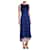 Vera Wang Vestido de renda em azul royal e preto com corte alto e baixo.  ref.1370089