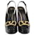 Valentino Black V Logo Platform Peep Toe Sandals Leather  ref.1370346