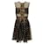 Autre Marque Elie Saab Black / Gold Lace Sleeveless Dress Polyester  ref.1370821
