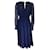 Autre Marque Jason Wu Navy Blue Ruched Long Sleeved Silk Midi Dress  ref.1370823