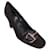 Autre Marque Gucci Brown Horsebit Detail GG Monogram Leather Trimmed Suede Pumps  ref.1370826