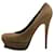 SAINT LAURENT Tribute Platform Pump Heels in Khak 38.5 EU Khaki Leather  ref.1370889