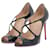 CHRISTIAN LOUBOUTIN Sandalias T.EU 38 Piel Negro Cuero  ref.1371015