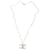 Chanel Collar CC oversize con pedrería blanca Blanco  ref.1371120