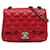 Chanel Rote Mini-Quadrat-Klassiker-Kaviar-Einzelklappe Leder  ref.1371864
