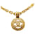 Collana con ciondolo logo Chanel in oro CC D'oro Metallo Placcato in oro  ref.1371917