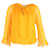 Diane Von Furstenberg Ruffled Sheer Sleeve Top in Yellow Silk Cotton  ref.1371982