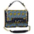FENDI Canai Chain Shoulder Bag Suede 2way Blue Auth 73399A  ref.1372164