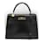 Hermès HERMES KELLY 28 SELLIER BOX BAG IN BLACK, EXCELLENT CONDITION AND COMPLETE Golden Leather  ref.1372177