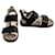 Zweifarbige Sandalen von United Nude - Geo Mens - Größe 42. Schwarz Beige Leder Leinwand Gummi  ref.1372230