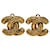 Clipe acolchoado Chanel Gold CC em brincos Dourado Metal Banhado a ouro  ref.1372348