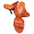 Stéphane Kelian Orange suede calf mules, size 36. Leather  ref.1372561