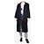 Les Prairies de Paris Navy button-up wool coat - Brand size 1 Navy blue - view 3
