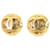 Chanel Gold CC Clip On Earrings Golden Metal Gold-plated  ref.1372814