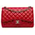 Chanel Red Jumbo Classic Aba forrada de pele de cordeiro Vermelho Couro  ref.1372829