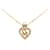 Collar con colgante de diamantes de imitación con logo dorado de Dior Metal Chapado en oro  ref.1372834