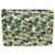 NEW MONTBLANC X BAPE PORTFOLIO TOWEL CAMOUFLAGE BAG Green Leather  ref.1372953