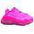 Tênis Balenciaga Triple S com sola transparente na cor rosa fúcsia. Couro Lona  ref.1372973