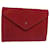 CHANEL Card Case Lamb Skin Red CC Auth 73186  ref.1373009