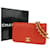 Wallet On Chain Portafoglio Chanel su catena Rosso Pelle  ref.1373594
