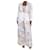 Dries Van Noten Zweiteiliger Anzug aus Seersucker mit Blumenmuster in Lila und Gelb – Größe UK 12 Weiß Baumwolle  ref.1374932