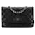 Wallet On Chain Chanel Black CC Caviar Wallet an der Kette Schwarz Leder  ref.1374994
