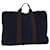 Hermès HERMES cabas Porte Documents Business Bag Toile Marine Marron Auth am6236 Bleu Marine  ref.1375291