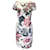 Autre Marque Carolina Herrera Robe à manches courtes imprimée florale blanc / rouge / bleu Polyester Multicolore  ref.1375684