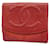 Chanel Logo CC Vermelho Couro  ref.1375883