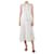 Autre Marque Vestido midi color crema, sin mangas, estampado y con lazo en el cuello - Talla UK 44 Crudo Seda  ref.1376073